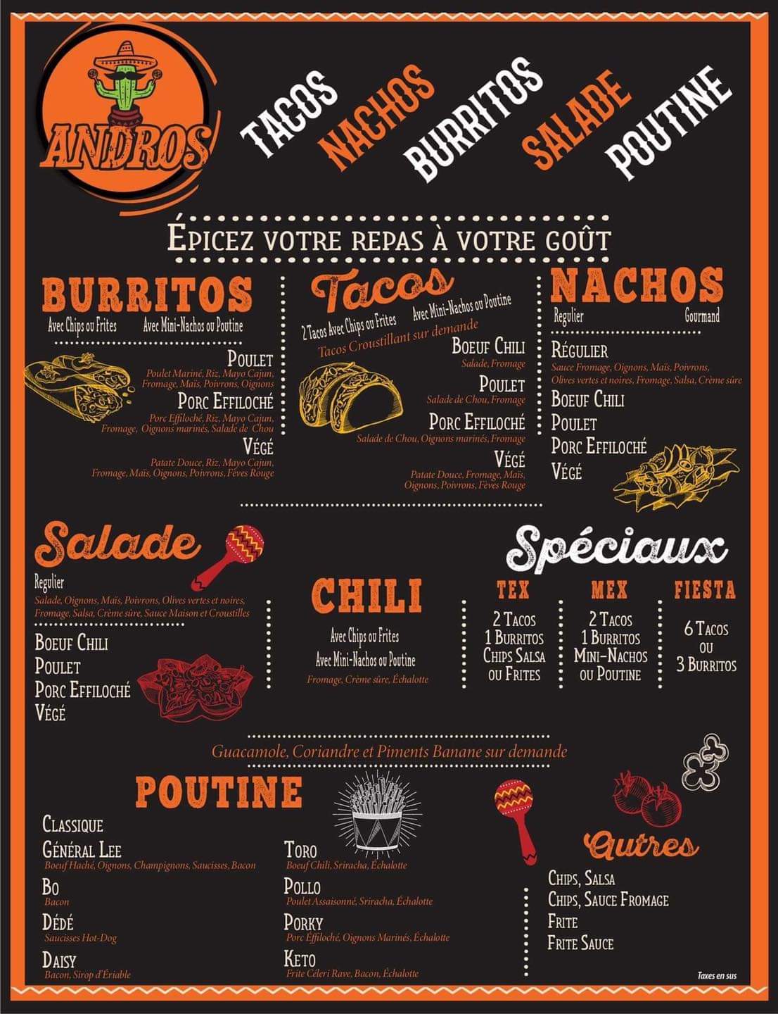Menu Cantina de Andros